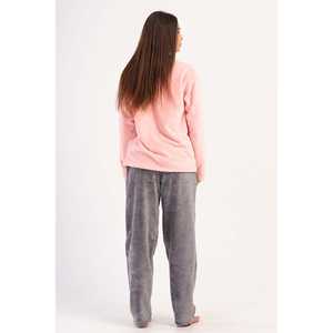 Conjunto de Pijama de Manga Larga con Cuello en V y Spandex para Mujer, con Cintura Elástica, Cierre de Botones y Bolsillos, Logotipo Personalizable, para Ropa de Dormir de Verano - Product Image 1