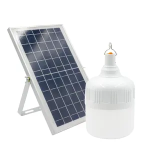 中国供应商40发光二极管光控ABS太阳能E27可充电发光二极管可充电应急灯