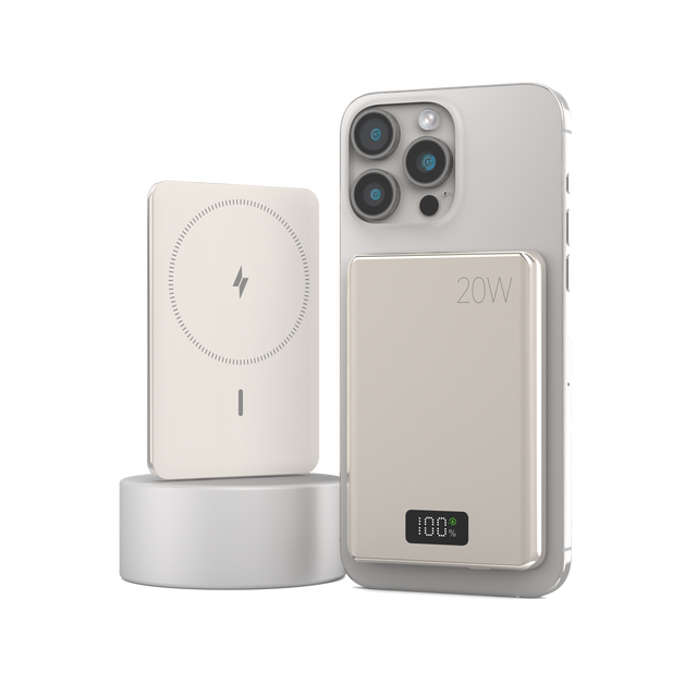 New Arrival 5000mAh Ultra Slim Metal Magnetic Power Bank 20W PD + 15W Wireless Charger With Digital Display