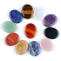 Pierre de préoccupation 28x22mm, pierres pour le pouce, cristal naturel poli, ovale, petite pierre de poche, lapis-lazuli, obsidienne, aventurine, améthyste