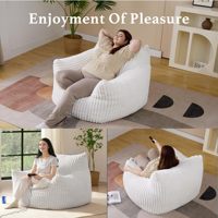 Léger soutien blanc fourrure lapin fourrure pouf chaise déchiqueté mousse à mémoire de forme moelleux pouf canapés Chaise longue canapé