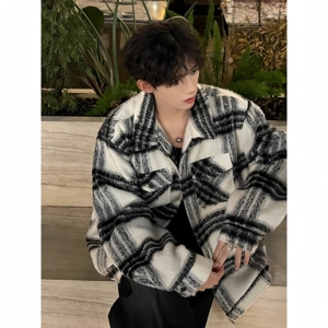 Sweat-shirt pour homme de haute qualité, lourd, hiver, impression personnalisée, design de luxe, manteau à carreaux - Product Image 5