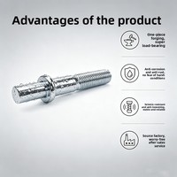 Tige de roue pivotante universelle robuste en acier au carbone zingué pour chariot industriel et pièce de rechange de mobilier