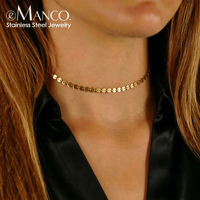 Collier en Chaîne Ronde en Acier Inoxydable EManco, Plaqué Or Simple, Bijoux pour Femmes, Vente en Gros