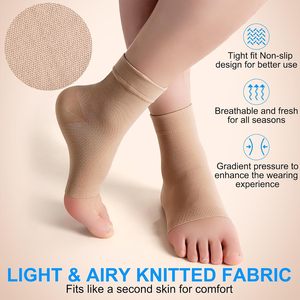 Chaussettes de neuropathie orthèse de <span class=keywords><strong>cheville</strong></span> manchon de Compression bout ouvert chaussettes de Compression femmes et hommes pour gonfler la fasciite plantaire - Product Image 6