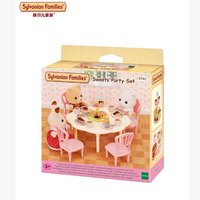 Sylvanian Families Süßigkeiten-Party Zubehör-Set Calico Critters Mini-Geschirr Sammlerstück Dekoration für Kinder