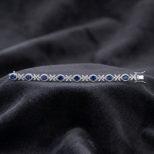 Halo Diamond X-Link <b>Tennis</b> Bracelet for Women 14KT/18KT Yellow Gold Rhodium Plated Oval Cut Natural 2.86CTW Party Wedding Gift - Product Image 3
