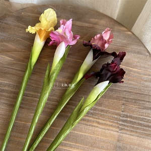 KEWEI 151 fleur artificielle d'iris orchidée <span class=keywords><strong>violette</strong></span> <span class=keywords><strong>Vanda</strong></span> fleurs en soie d'iris pour bouquet de mariée - Product Image 3