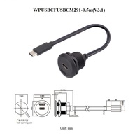 Circulaire étanche vis écrou plaque de verrouillage châssis montage sur panneau Usb c Type c Usb3.0 connecteur adaptateur coupleur câble d'extension