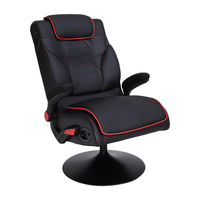 VANOW Chaise de jeu de course moderne en cuir Fauteuil à bascule pivotant avec haut-parleur Fauteuil de jeu inférieur inclinable pour jouer de la musique