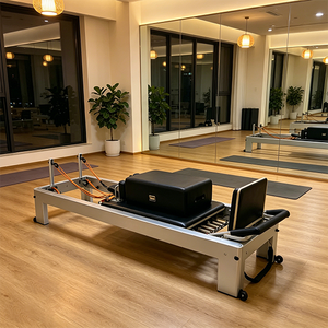 Reformer Pilates Classico di Lusso in Lega di Alluminio Bianco, Portatile, per Fitness Commerciale, <span class=keywords><strong>Yoga</strong></span> ed Esercizi, con Molle Classiche per Studio - Product Image 1