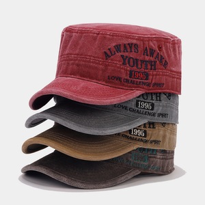Gorra de béisbol deportiva plana de algodón lavado Vintage para <span class=keywords><strong>mujer</strong></span>, protección solar informal con diseño bordado para acampar y pescar - Product Image 2