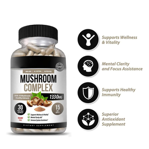 Cápsulas de Complejo de Hongos Antioxidantes para la Salud Cerebral, Suplementos Vegetarianos de Hongos, Cápsulas 10 en 1 con Extractos de Hongos - Product Image 3