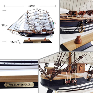 Modèle de bateau en bois <span class=keywords><strong>Amerigo</strong></span> Vespucci de 52 cm, ornement historique, modèle de bateau Vespucci pour cadeau, objet de collection, modèle de navire - Product Image 4