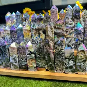 Grosir pengrajin batu menara Sphalerite Aura titik kristal kualitas tinggi untuk penyembuhan.