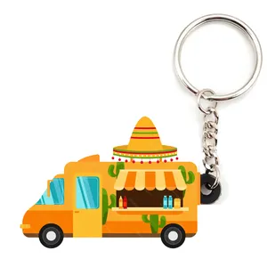 Bán buôn cá nhân Key tag xe buýt hình dạng tùy chỉnh Nhà cung cấp tùy chỉnh 2D PVC Keychain