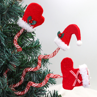 Décorations de Noël style mignon Ganglong, brindilles de pin artificielles en plastique rouges en forme de canne, ornements d'arbre en forme de bonbons, vente directe usine