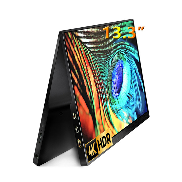 HUGVIEW Full HD 1080P UHD 4K Gaming Monitor 13.3 Inch Portable Monitor with Type-C USB for Laptop Pc Mobile Phone