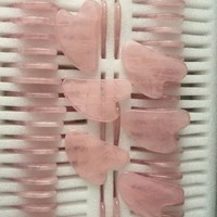 Outils de soin de la peau pour usage domestique, logo personnalisé, rouleau de massage facial naturel, rouleau de jade pour le visage en quartz rose, Gua Sha