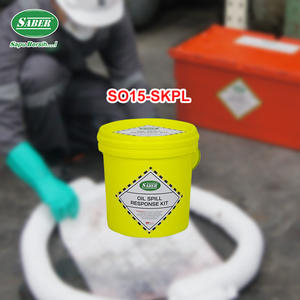 Kit de detención de derrames de aceite SABER duradero de 15 litros con cubo, kit selectivo de limpieza de emergencia con cubo para talleres y fugas de maquinaria - Product Image 2