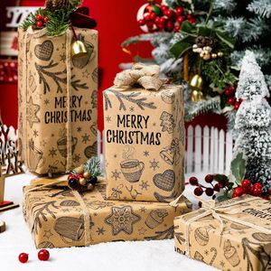 MAYPLUSS Kraft Christmas Wrapping <b>Paper</b> 17 Inch X 33 Feet Tree Mug Candy Cane Pattern Holiday Gift <b>Wrap</b> - Product Image 2