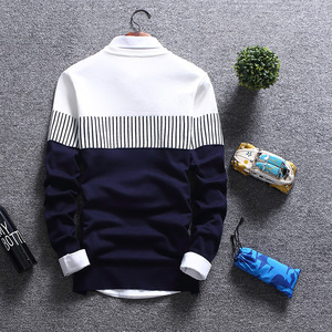 Nouveau <span class=keywords><strong>pull</strong></span> tricoté décontracté en coton rayé élégant pour homme 2026 – Vente en gros personnalisée, col rond, épais, hiver, <span class=keywords><strong>pas</strong></span> <span class=keywords><strong>cher</strong></span> - Product Image 4