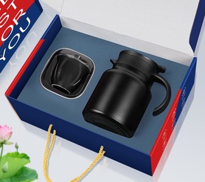 Ensemble cadeau de thermos d'entreprise haut de gamme avec logo personnalisé, bouteille thermique en acier inoxydable 304 et mini parapluie pliable - Product Image 4