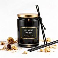 Étiquettes à Bordure Dorée Large Noir Mat - Autocollants Personnalisés de Luxe avec Impression Dorée pour Parfums et Bougies Parfumées