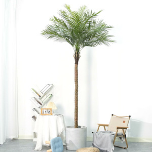 Palmera Bonsái Artificial de Plástico Realista en Maceta, Decoración para Interiores/Exteriores, Gran Simulación de Palmera Verde - Product Image 3