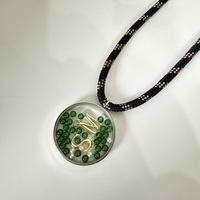 Collier pendentif médaillon rond en verre de 40 mm, accessoires pour boîte photo, collier médaillon en acier inoxydable, bijoux pour femmes