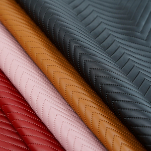 <span class=keywords><strong>Cuir</strong></span> PVC gaufré à ultrasons motif V grande vague, personnalisable pour accessoires de sac - Product Image 4