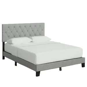 Modern Design Button Tufted Fabric Velvet King Queen Size Upholstered Bed Sets Luxury Bedroom Full Bed Bedroom Set Bed Frame
