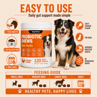Waylemo Probiotiques à Mâcher pour Chiens et Chats : Apaise les Maux d'Estomac, Soutient la Digestion, Équilibre la Flore Intestinale, Renforce l'Immunité – Soin Complet pour Animaux de Compagnie (Lot Économique)
