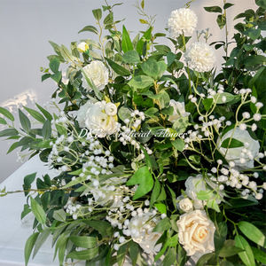 Chemin de table floral artificiel populaire pour mariage, 60 cm, arrangement en rangées pour décoration de mariage - Product Image 5