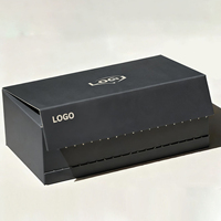 Carpeta de Cartón Reciclado Negro Mate, con Forro de Esponja, Logotipo Personalizado, Cierre Magnético, Recubrimiento UV, Corrugada, Rectangular, para Regalos y Manualidades