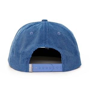 Custom 5 Panel Embroidery logo Unstructured Blue Snapback Hats Corduroy Caps - Product Image 4