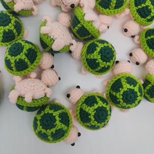 Handmade Crocheted <b>Turtle</b> Ornament Green Polyester Mini Size with Card-Valentine's Day Gift for Home Decor - Product Image 4
