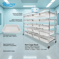Cage de transport suspendue pour rats et reptiles, en acier inoxydable et plastique de haute qualité, simple rangée, 5 niveaux, 20 tiroirs, avec plateaux et niches, design simple et moderne