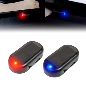 Offre Spéciale bleu rouge LED voiture voyant d'avertissement lampe sécurité antivol Flash clignotant attention voiture alarme solaire lumière