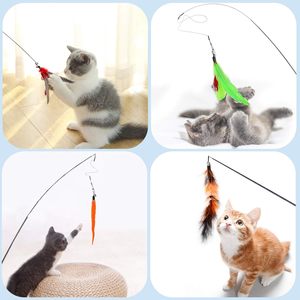 Giocattoli Ecologici Divertenti con Piume per Animali Domestici, Bacchetta Teaser per Gatti, Giocattolo Interattivo per Gatti - Product Image 6