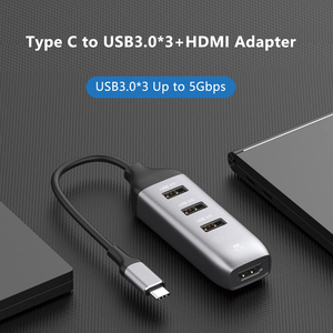 4 Trong 1 USB C Hub 4K 30Hz Cho Cổng HDMI 5Gbps USB3.0 Cổng Sạc Nhanh Cổng USB3.0 * 3 + HDMI Cho Máy Tính Xách Tay - Product Image 5