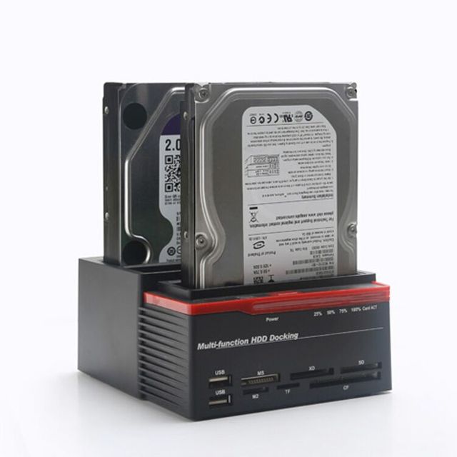 USB3.0 to IDE + SATA Multi-Function Hard Drive Box Clone Copy Backup Hard Drive Base Cross-Border Supply with Plastic Case