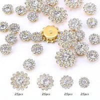 Aksesoris Pakaian Berbentuk Bunga Matahari Ukuran OEM, Rhinestone Lepas, Komponen Jepit Rambut, Jahitan Tangan DIY