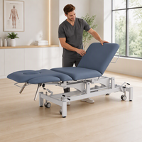 Table de massage électrique réglable en hauteur à 5 sections avec appui-tête intégré, structure moderne en PVC durable, rembourrage en mousse haute densité