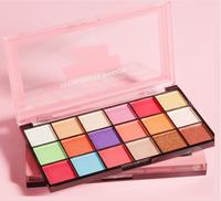 Vente en gros 18 couleurs boîtier en plastique palette d'ombres à paupières poudre néon pressé fard à paupières multichrome