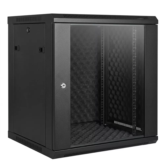 Wall Mount 19" Acoustic Noise Cancelling Server Rack Cabinet CE ISO Certified 60KG Static Load Anti-noise Network Cabinet