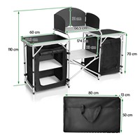 NIKMATI 2024 Kabinet Meja Dapur Portabel Aluminium untuk Berkemah di Luar Ruangan, Stasiun Memasak BBQ, Tas Jinjing Oxford 600D, Warna Dapat Disesuaikan