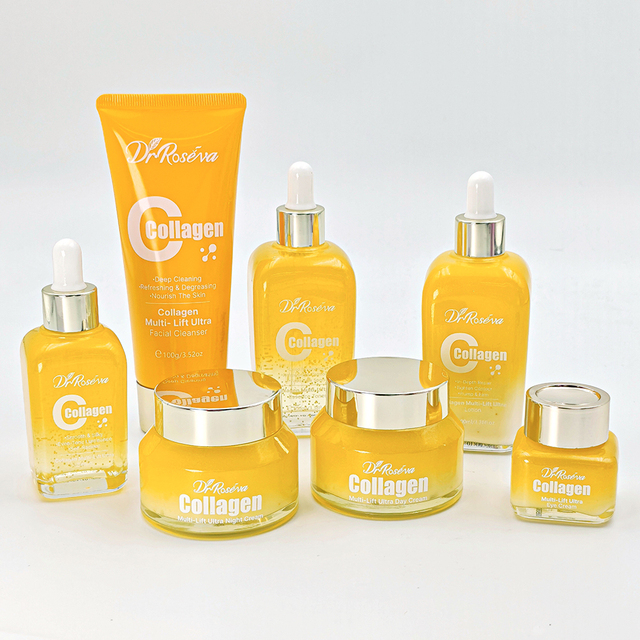 DR.ROSEVA 7Pcs Private Label Skincare Set Anti-Acne Dark Spot Remover Face Toner Cream Whitening Collagen Skin Care Sets