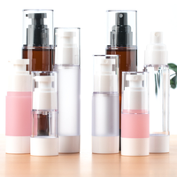 1 oz 15 30 50 100 ml rose brun dépoli bouteille sans air en plastique PP pompe à lotion et bouteilles de pulvérisation cosmétique emballage