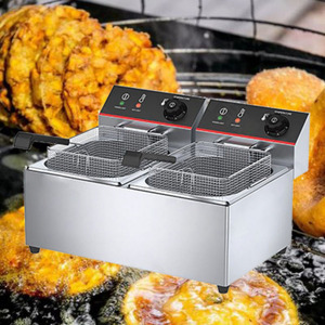 Best Quality Electric 6L+6L Deep <b>Fryers</b> Commercial 2 Tank 2 Baskets Chicken Pressure <b>Fryer</b> for Bakery Equipment - Product Image 1